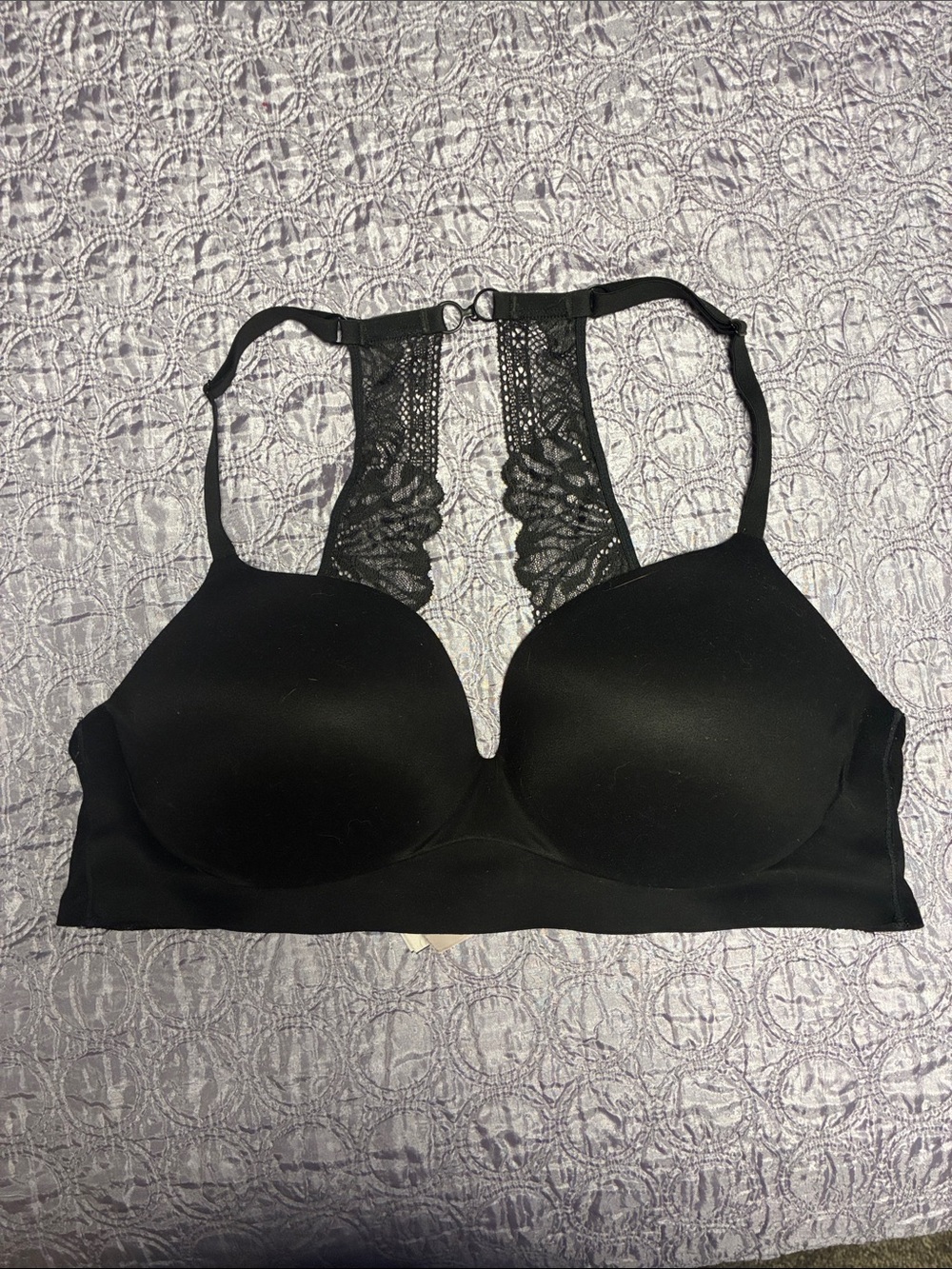 Victoria's Secret Black Lace Racerback T-Shirt Bra